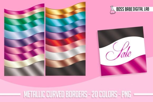 Metallic Curved Border Clipart for Creative Enhancement