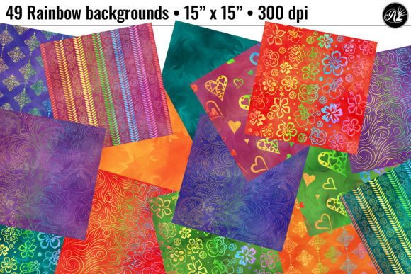 Seamless Rainbow Pattern Backgrounds