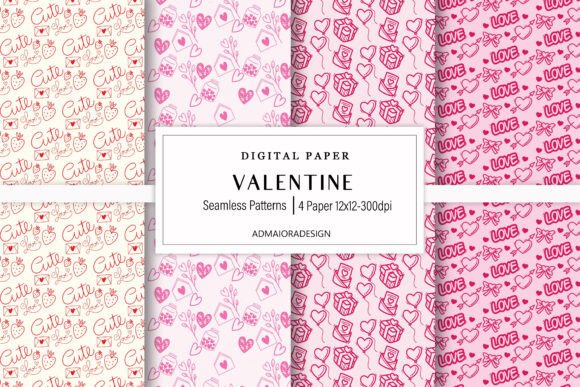 Valentines Digital Paper Sublimation