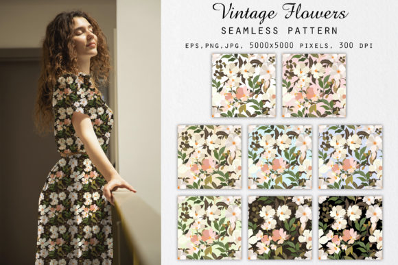 Vintage Flowers. Seamless Pattern: A Timeless Addition to Creative Projects