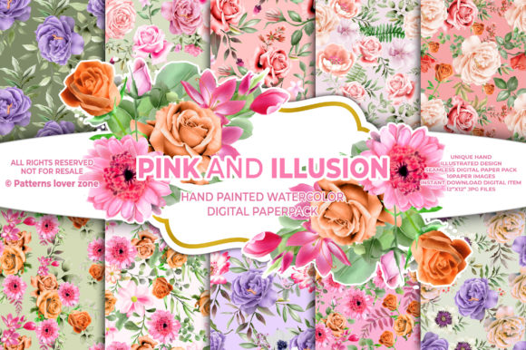 Watercolor Floral Seamless Pattern VL61: A Versatile Design for Creative Projects